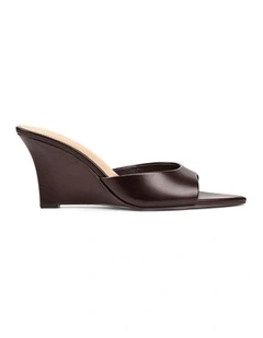 Maxwell Mule Wedges - Chocolate Brown Vintage Leather