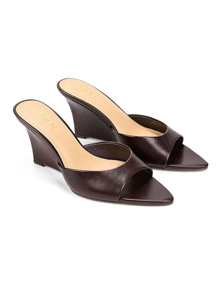 Maxwell Mule Wedges - Chocolate Brown Vintage Leather image 2