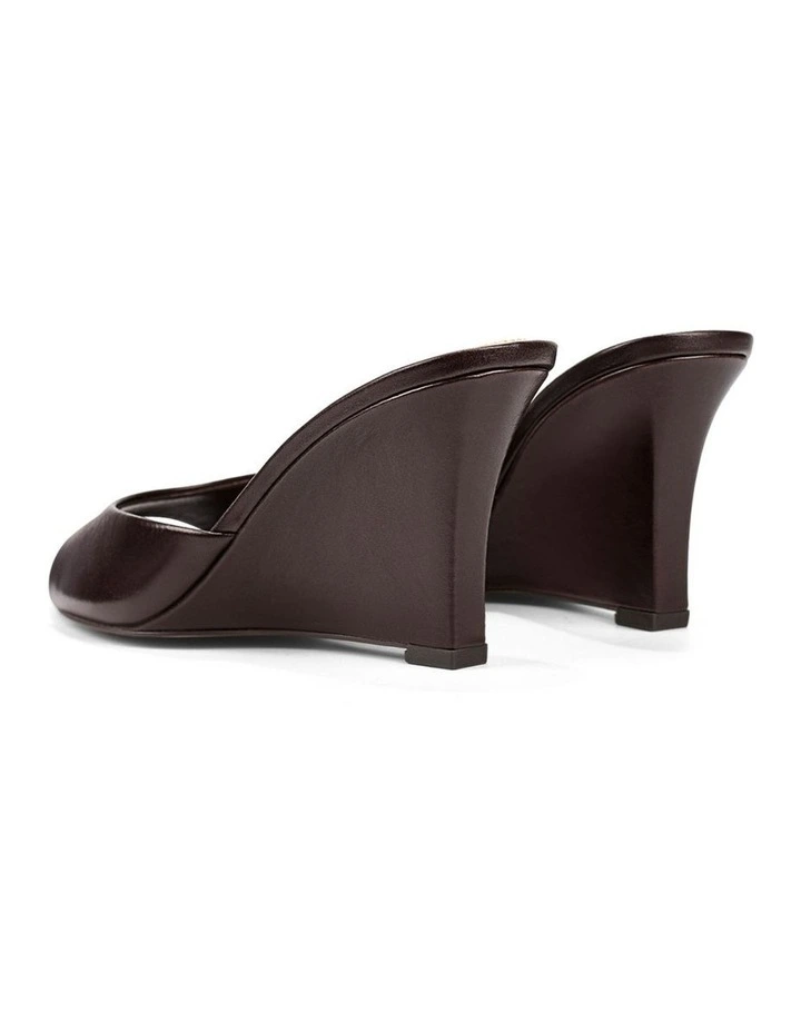 Maxwell Mule Wedges - Chocolate Brown Vintage Leather image 3