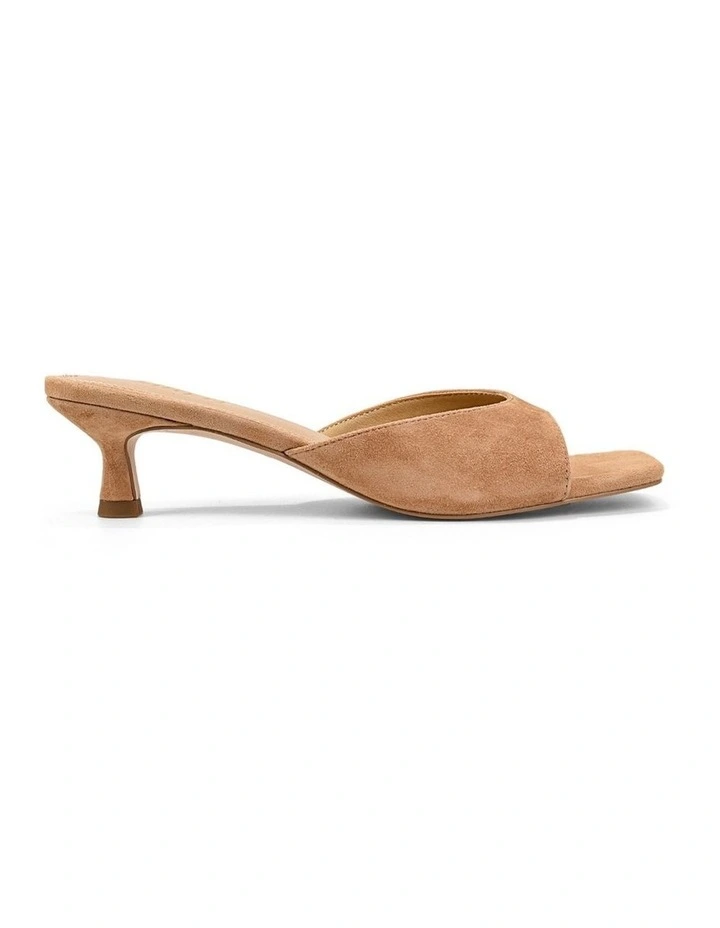 Soleil Heeled Mules - Camel Tan Suede image 1