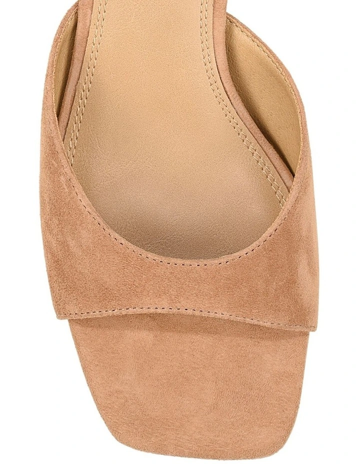 Soleil Heeled Mules - Camel Tan Suede image 4