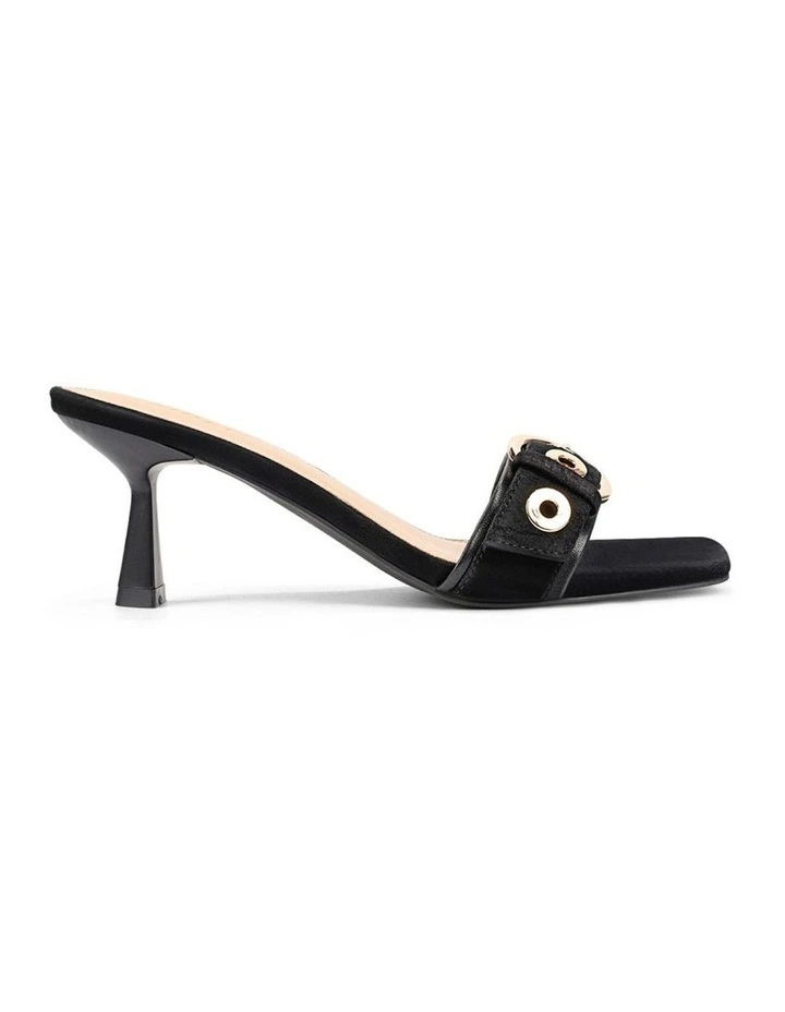 Saskia Heeled Mules - Black Suede image 1