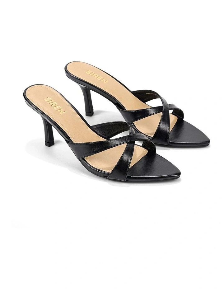 Maple Point Toe Mules - Black Vintage Leather image 2