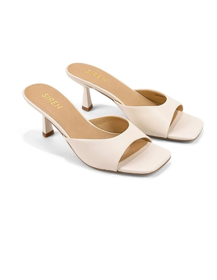Sadie Heeled Mules - Chalk White Leather image 2