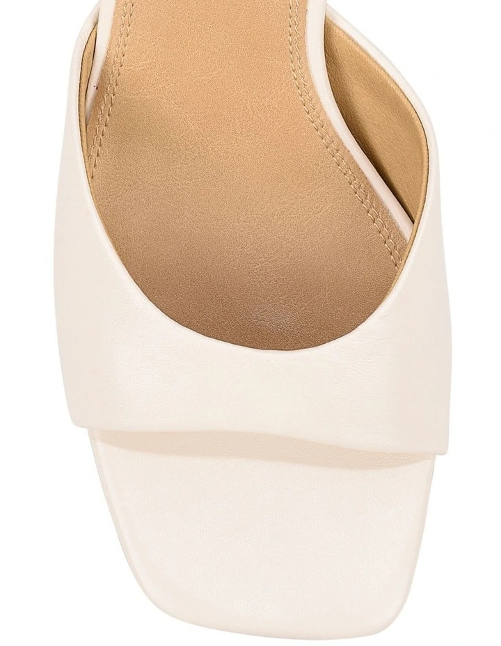 Sadie Heeled Mules - Chalk White Leather image 4