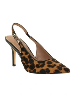 Nasshaly Slingback Pumps in Tan Multi