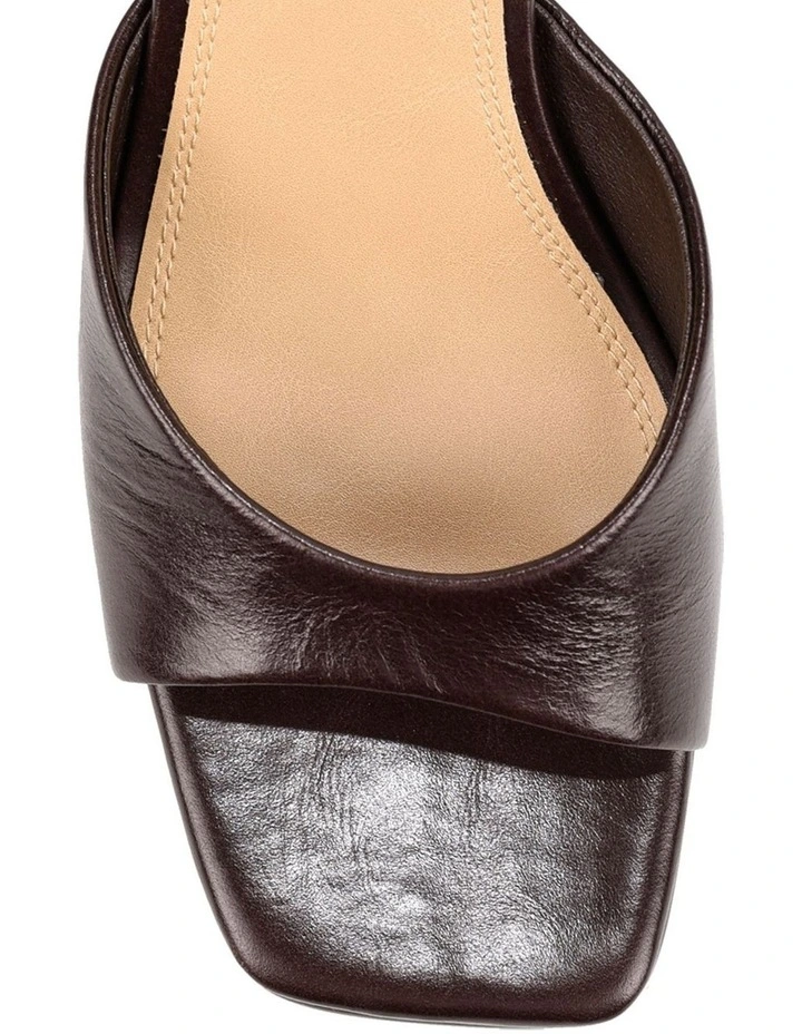 Stanley Heeled Mules - Chocolate Brown Vintage Leather image 3