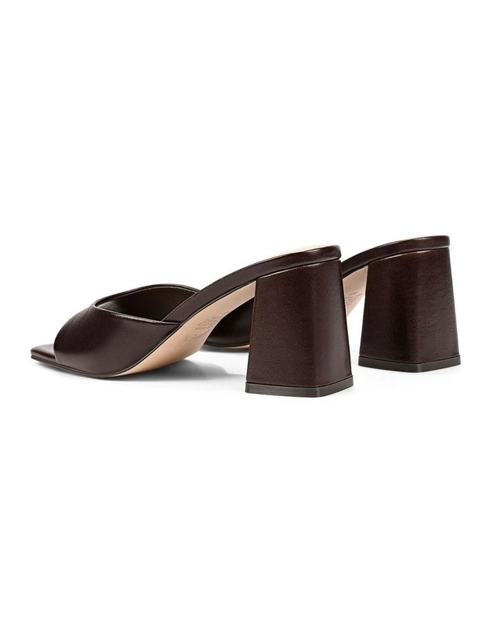Stanley Heeled Mules - Chocolate Brown Vintage Leather image 4