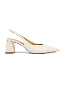 Yankee Slingback Block Heel - Chalk White Leather