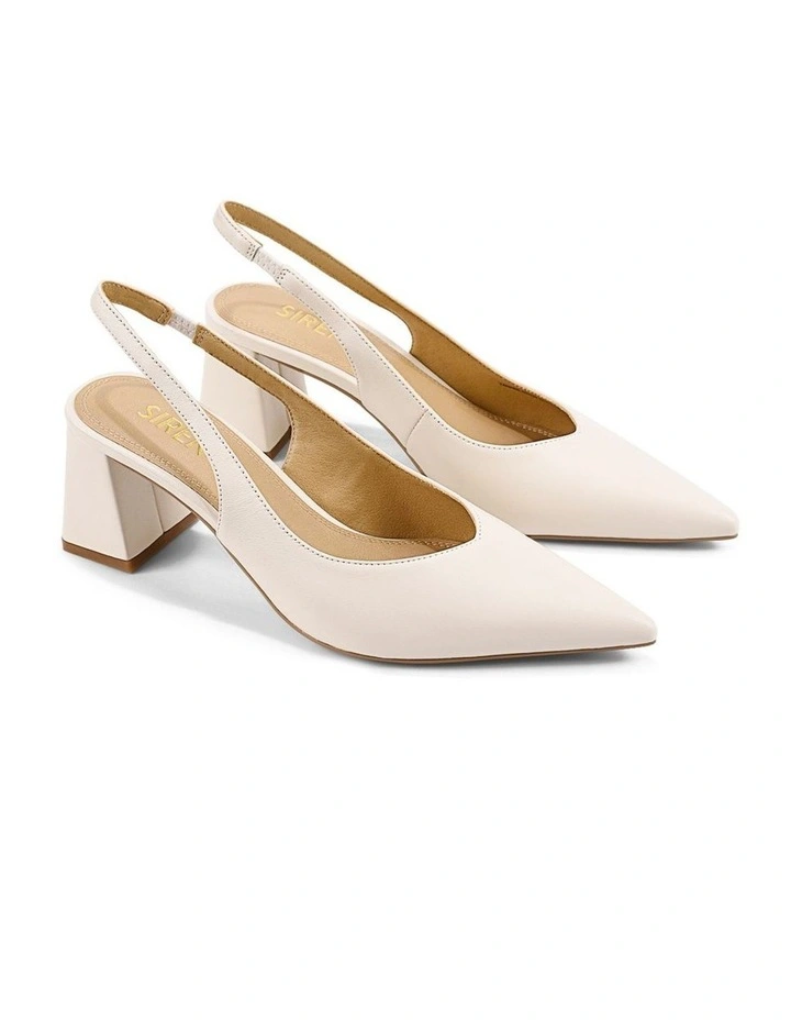 Yankee Slingback Block Heel - Chalk White Leather image 2