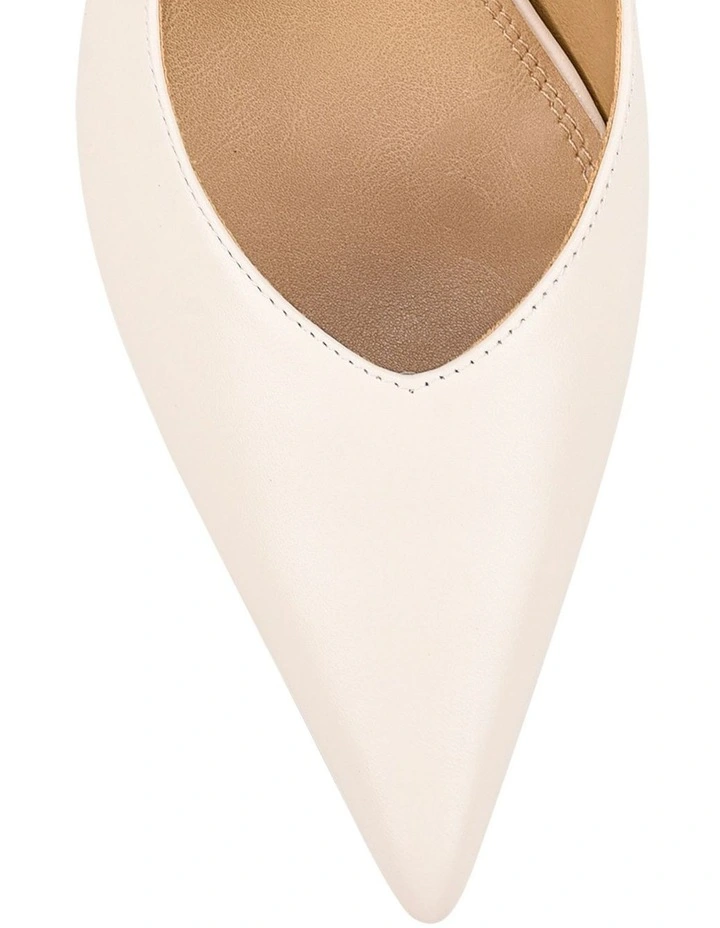 Yankee Slingback Block Heel - Chalk White Leather image 3