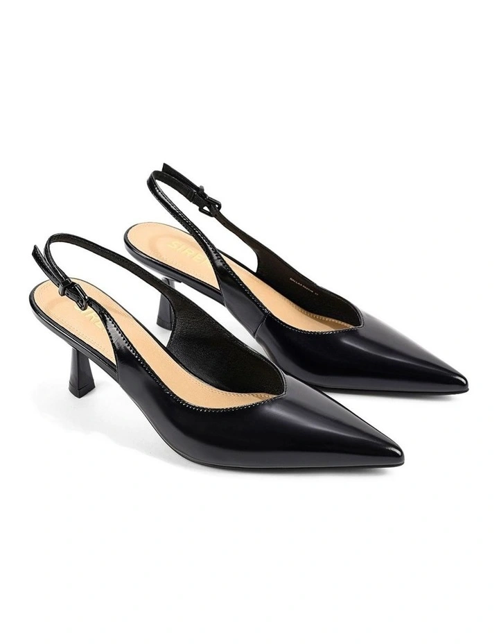 Dallas Slingback Heels - Black Hi-Shine Leather image 2