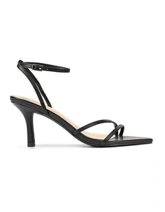 Mahalia Strappy Heels - Black Leather