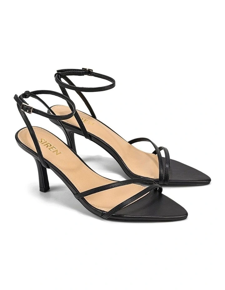 Mahalia Strappy Heels - Black Leather image 2