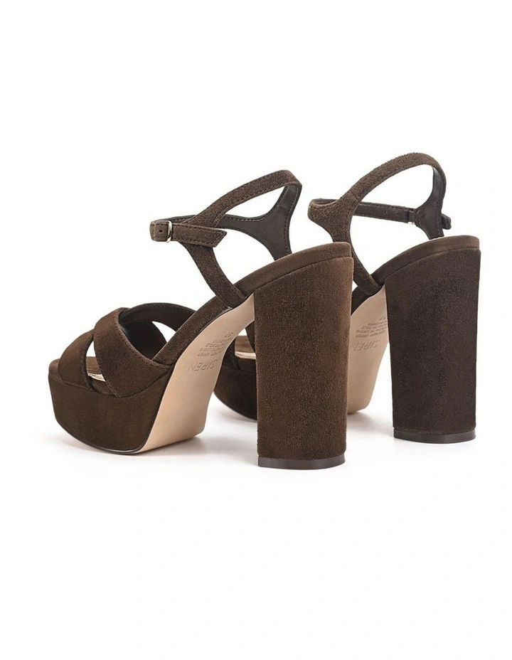 Hannah Platform Sandals - Chocolate Brown Suede image 3