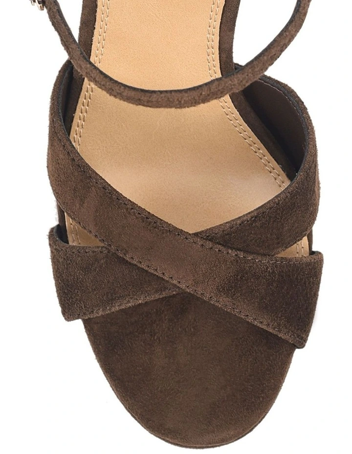 Hannah Platform Sandals - Chocolate Brown Suede image 4
