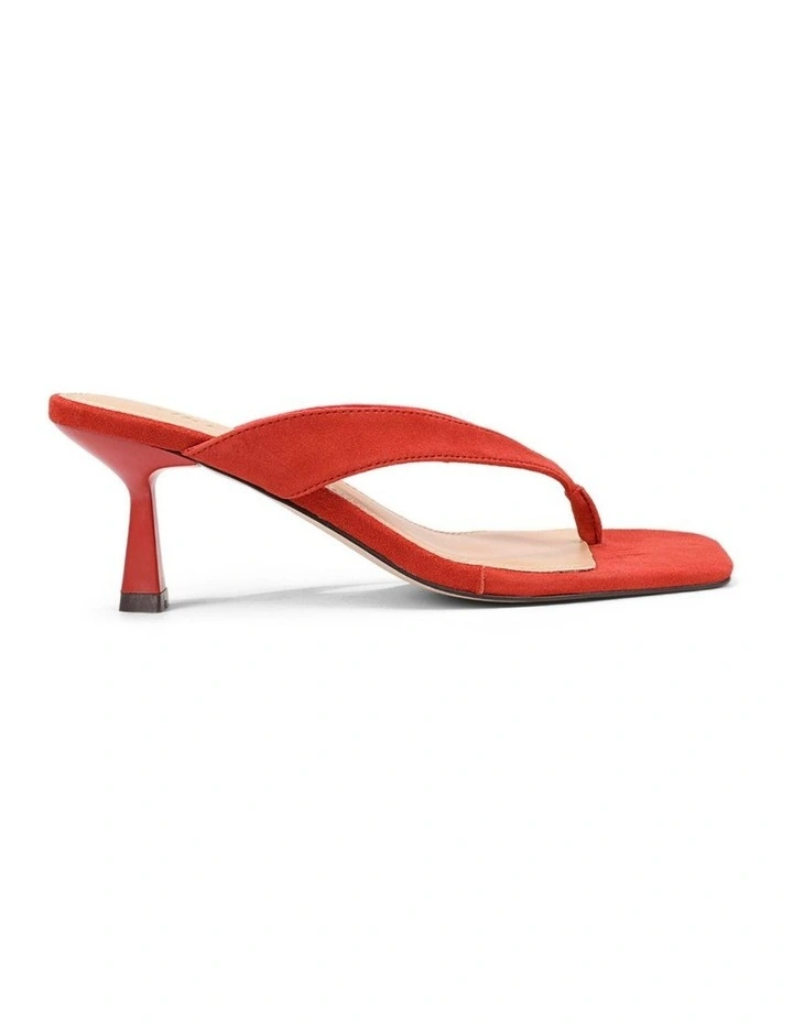 Sardinia Thong Heels - Red Suede image 1