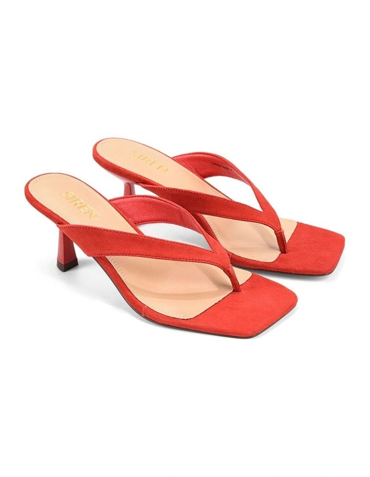 Sardinia Thong Heels - Red Suede image 2