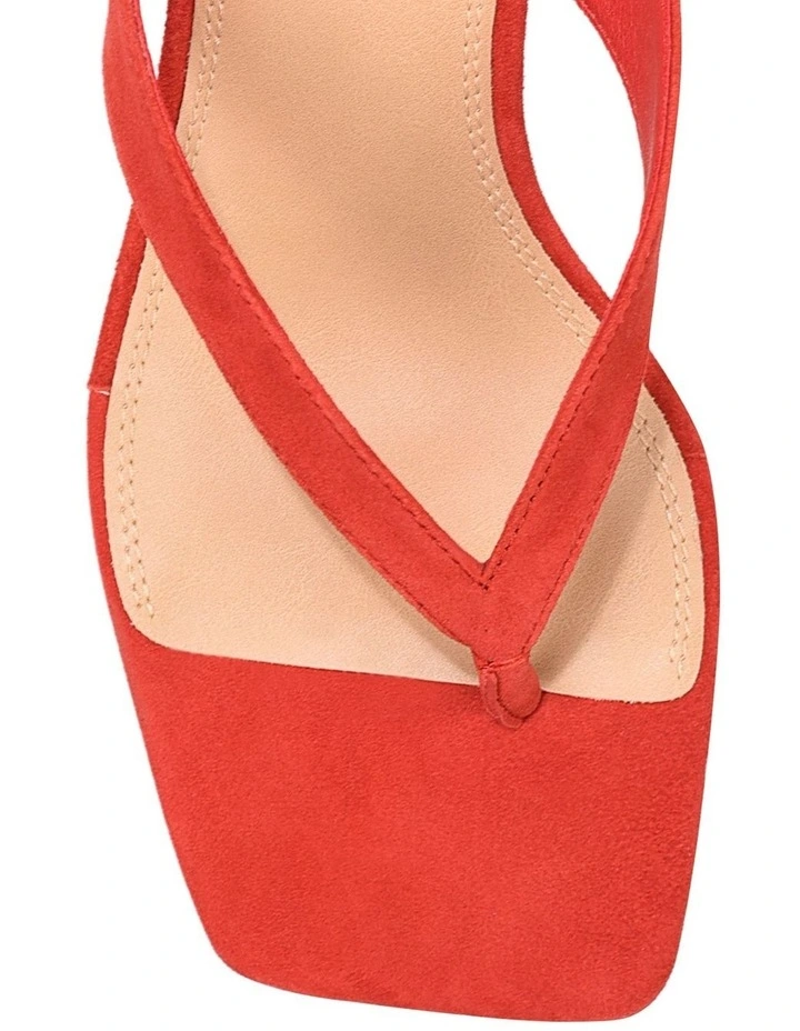 Sardinia Thong Heels - Red Suede image 3
