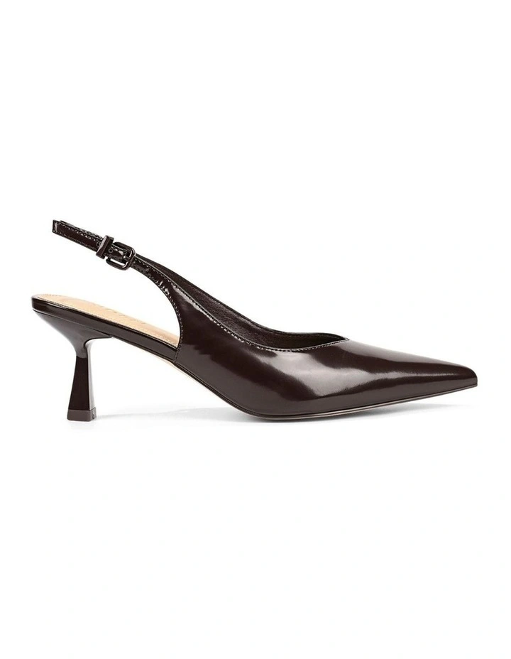 Dallas Slingback Heels - Chocolate Brown Hi-Shine Leather image 1