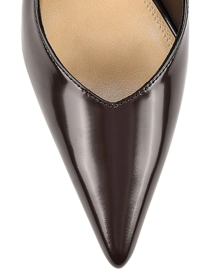 Dallas Slingback Heels - Chocolate Brown Hi-Shine Leather image 3