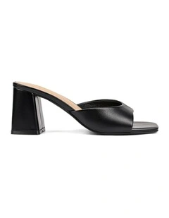Stanley Heeled Mules - Black Vintage Leather