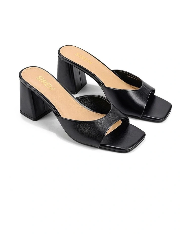 Stanley Heeled Mules - Black Vintage Leather image 2