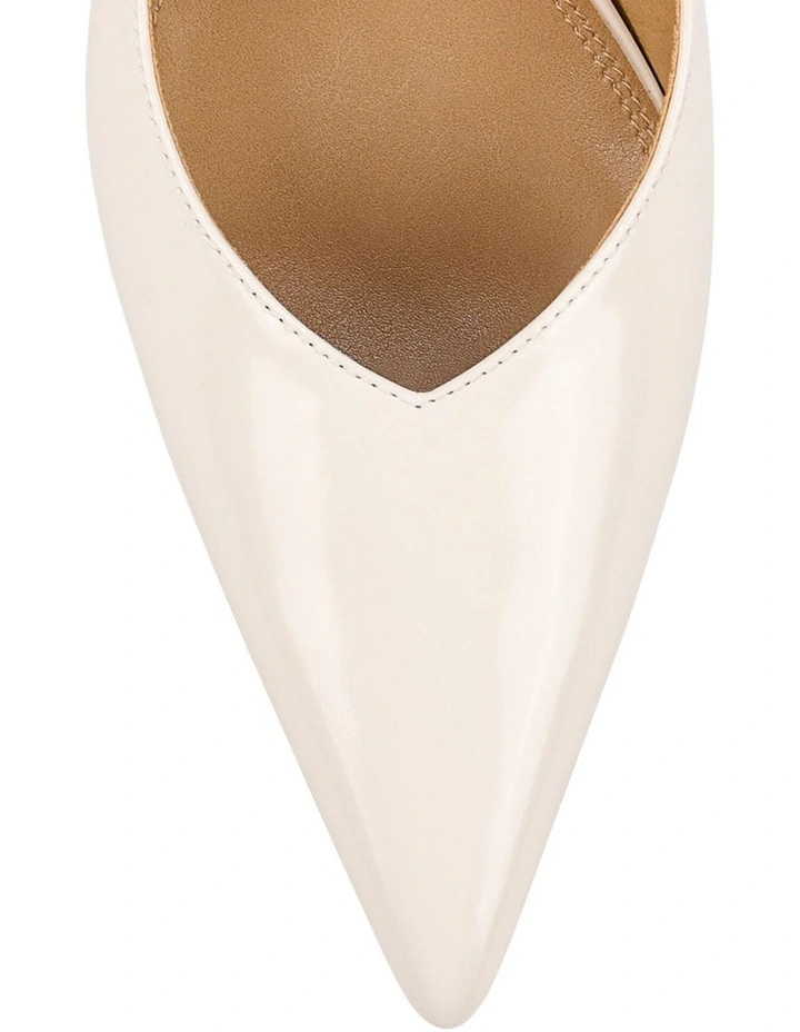 Dallas Slingback Heels - Chalk White Hi-Shine Leather image 3