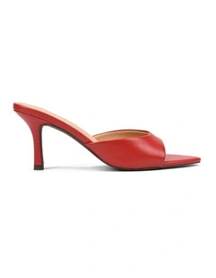Margot Point Toe Mules - Red Leather