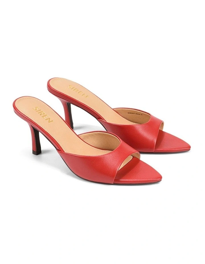 Margot Point Toe Mules - Red Leather image 2