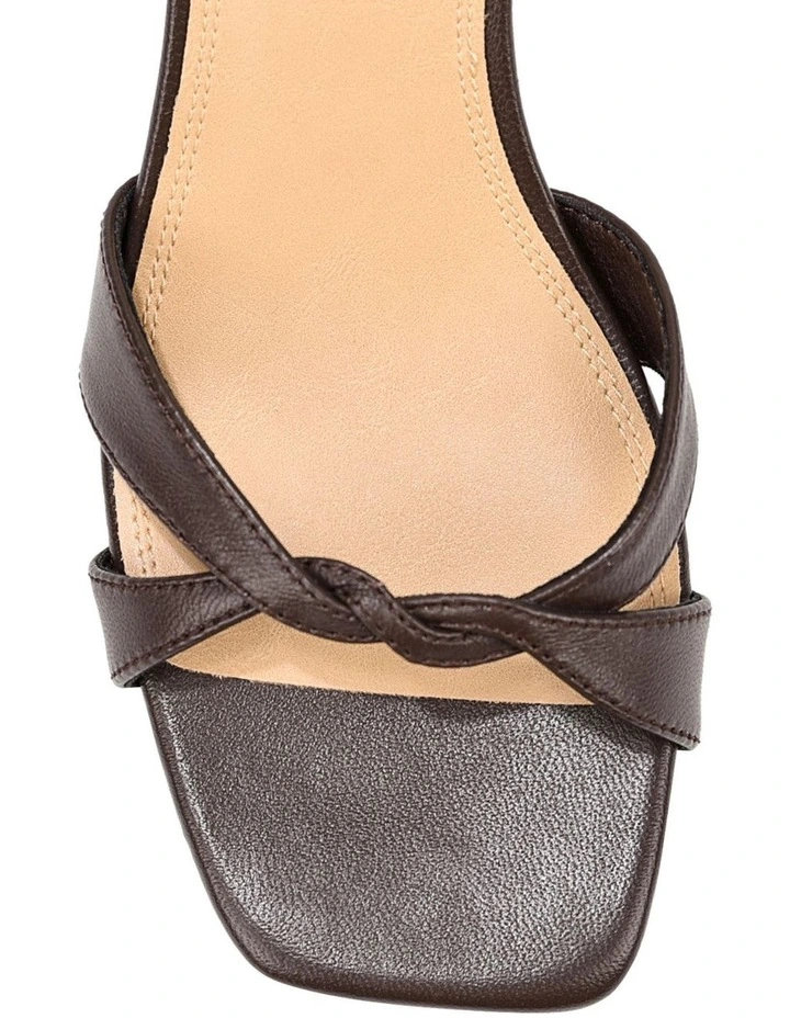 Aubrey Strappy Wedges - Chocolate Brown Leather image 3