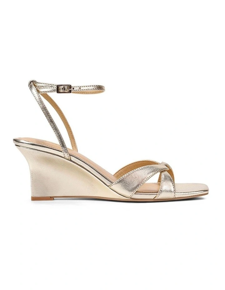 Aubrey Strappy Wedges - Gold Metallic Leather image 1
