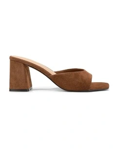 Stanley Heeled Mules - Toffee Brown Suede