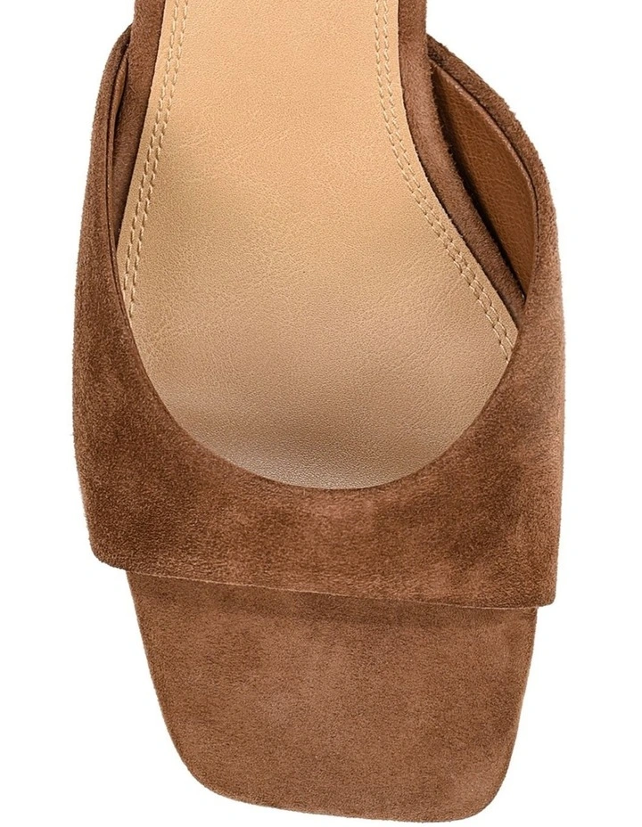 Stanley Heeled Mules - Toffee Brown Suede image 3