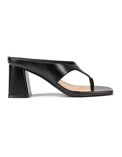 Stiles Thong Heels - Black Vintage Leather