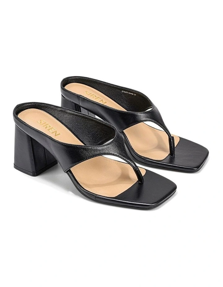 Stiles Thong Heels - Black Vintage Leather image 2