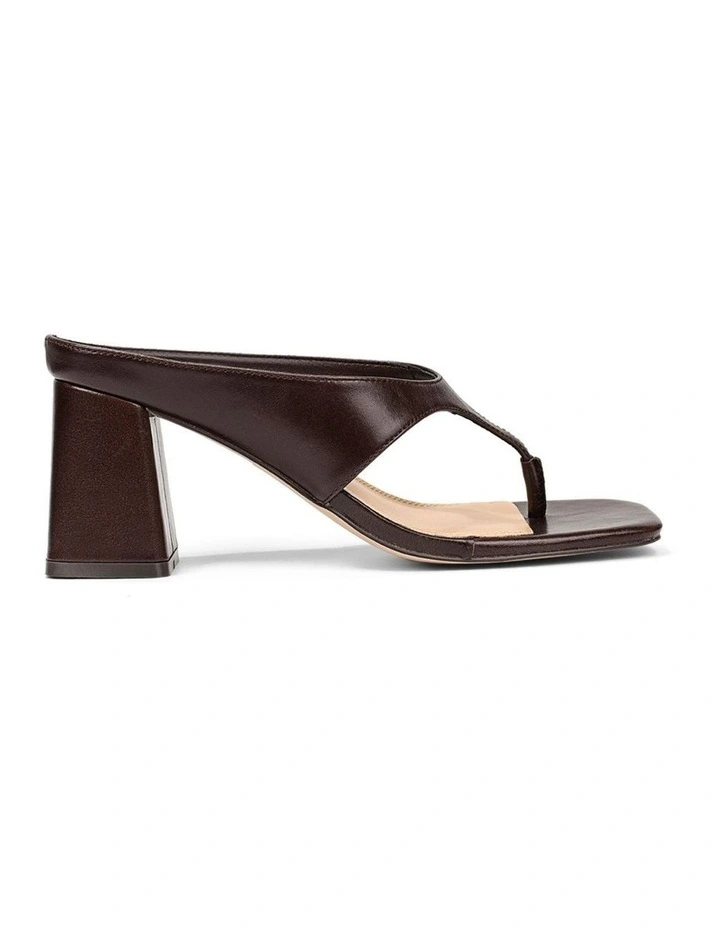 Stiles Thong Heels - Chocolate Brown Vintage Leather image 1