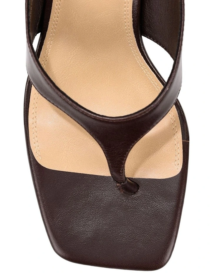 Stiles Thong Heels - Chocolate Brown Vintage Leather image 3
