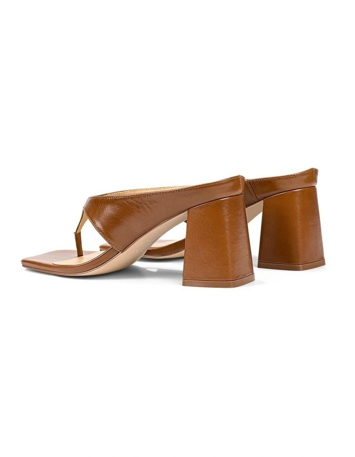 Stiles Thong Heels - Cognac Tan Vintage Leather image 4