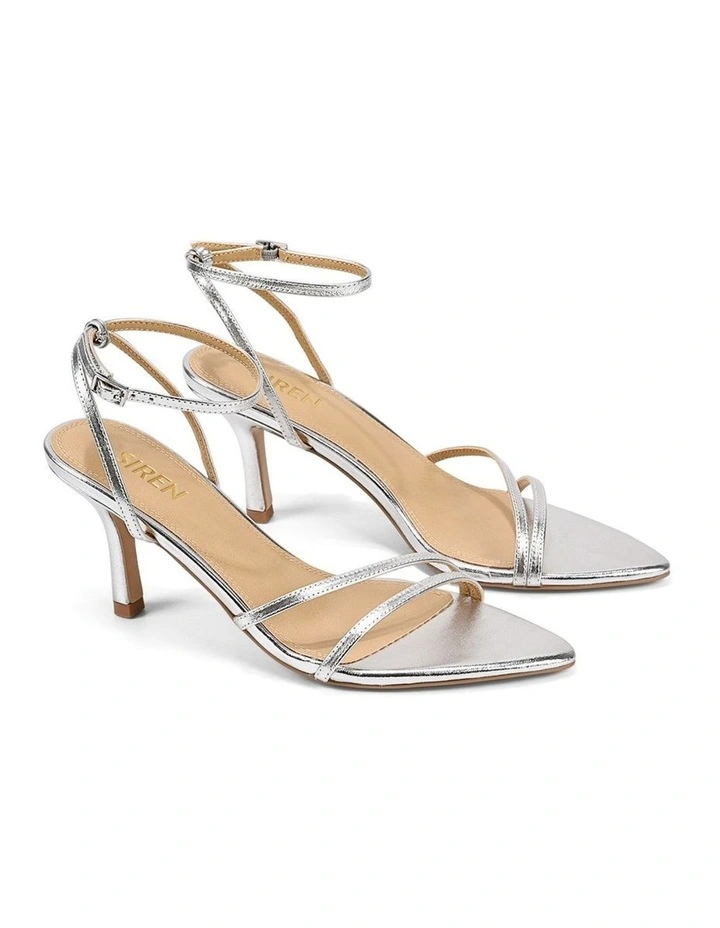Mahalia Strappy Heels - Silver Metallic Leather image 2