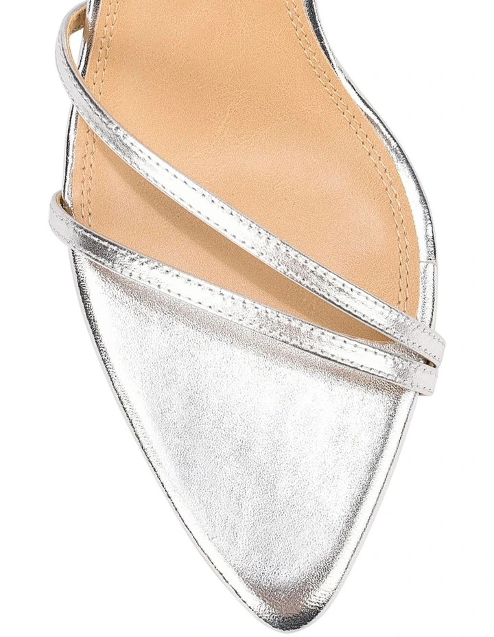 Mahalia Strappy Heels - Silver Metallic Leather image 3