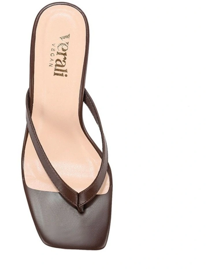 Essence Heeled Thongs in Chocolate Brown image 3