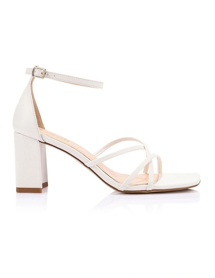Nelly Block Heel Sandals in Chalk White image 1