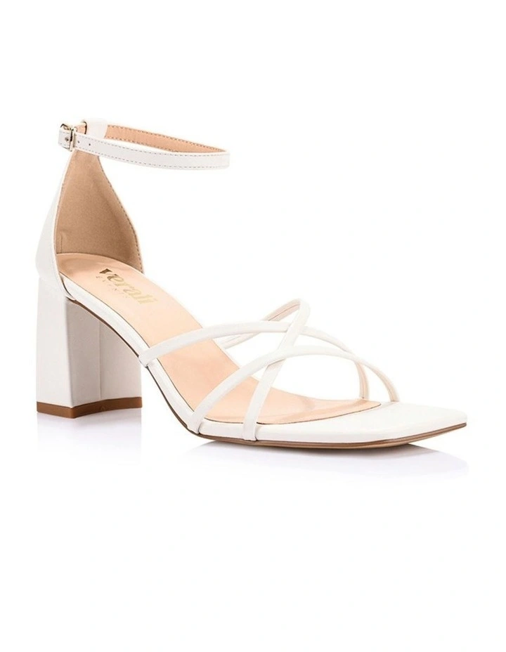 Nelly Block Heel Sandals in Chalk White image 2