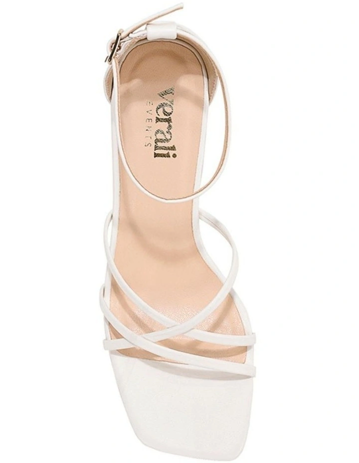 Nelly Block Heel Sandals in Chalk White image 3