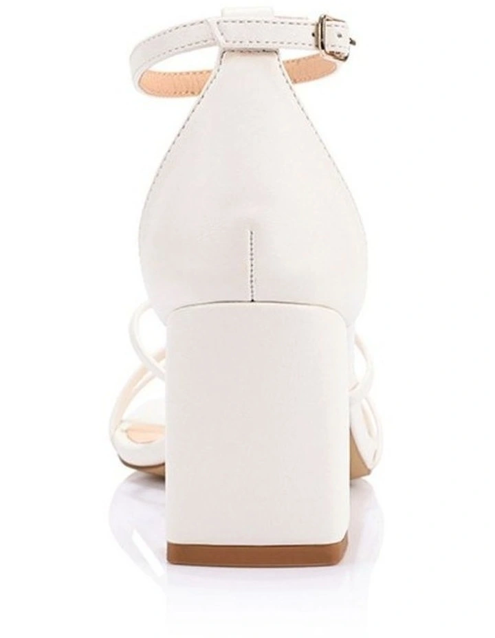 Nelly Block Heel Sandals in Chalk White image 4