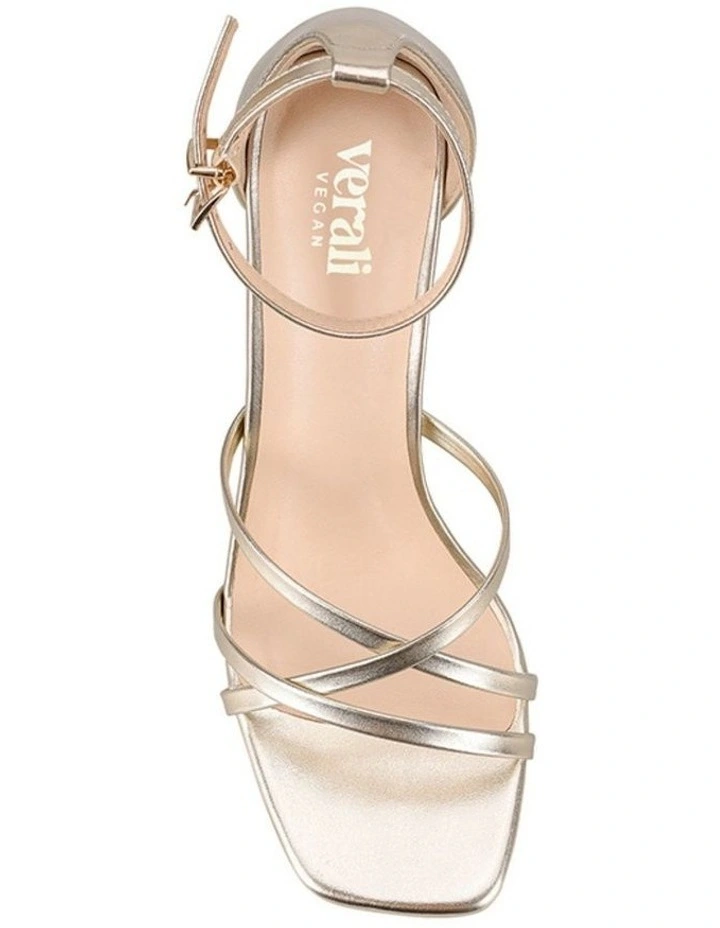 Kitty Block Heel Sandals in Champagne Gold image 3