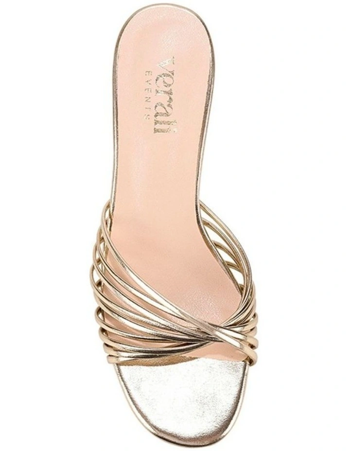 Bestie Kitten Heel Mules in Champagne Gold image 3