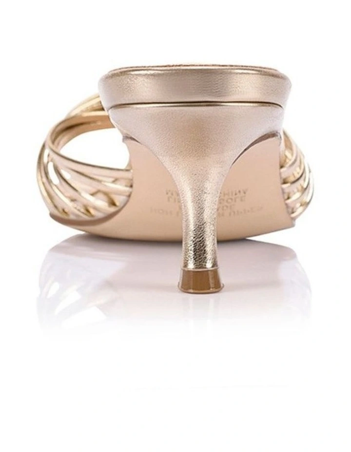 Bestie Kitten Heel Mules in Champagne Gold image 4