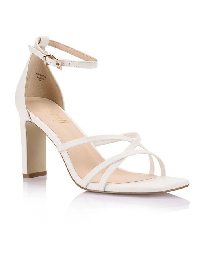 Kitty Block Heel Sandals in Chalk White image 2